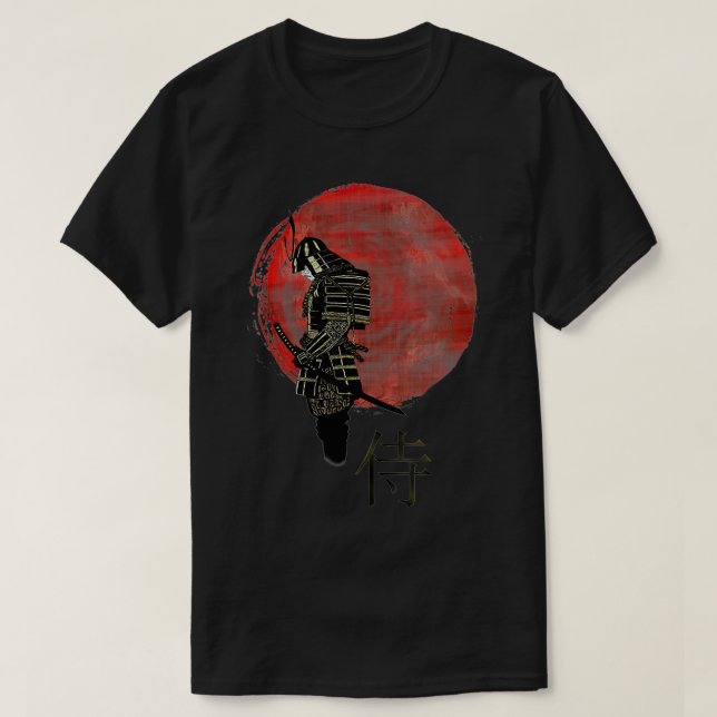 T-shirt Samurai Art rétro japonais Imprimer Bushido (1) (Design devant)