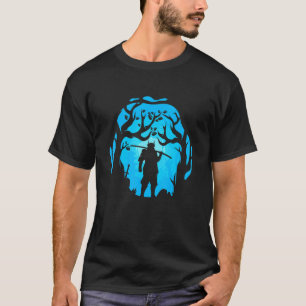 T-shirt Samurai Bleu Rêve Magique Silhouette de Nuit Avant