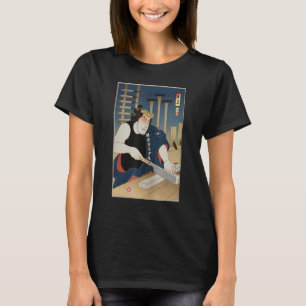 T-shirt Samurai Carpenter 4 Bois Artisan Ukiyo E Japonais