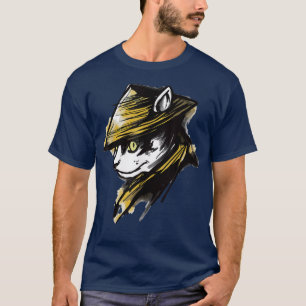 T-shirt Samurai Chat caractères japonais (2)