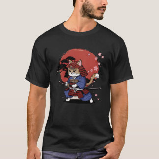 T-shirt Samurai Chat fille guerrière