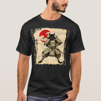 T-shirt Samurai Chat Japonais Chat Guerrier chat animé Jap