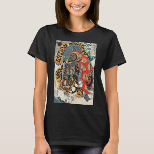 T-shirt Samurai Combattre un tigre, Kuniyoshi, Ukiyo-e