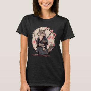 T-shirt Samurai écureuil Sakura Tree Art japonais japonais