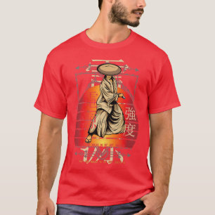 T-shirt Samurai Figurine force puissance paix Vintage Japo