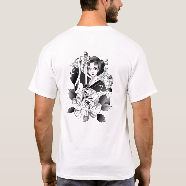 T-shirt "Samurai Geisha et son Katana" (Dos)