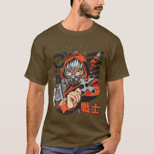 T-shirt Samurai Girl Anime Ninja Girl Japonaise Ninja