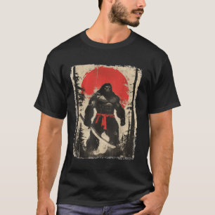 T-shirt Samurai Gorilla Guerrier épique Japon Bushido Art