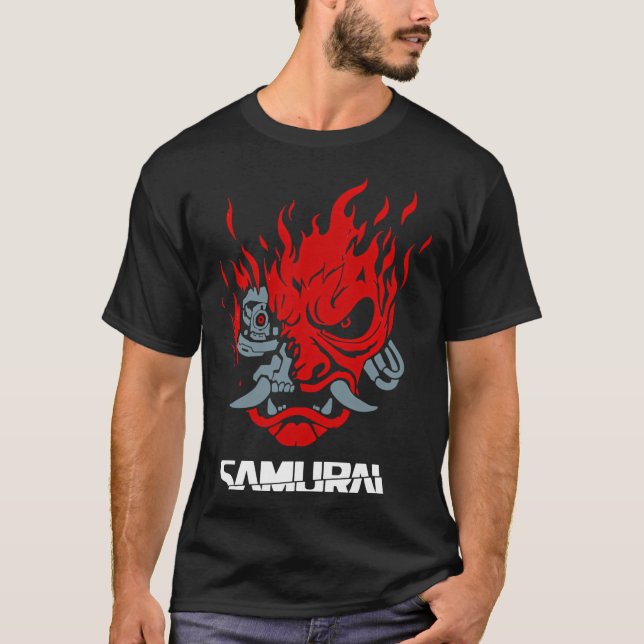 T-shirt Samurai Japanese Gaming 2077 Art Game Style retro  (Devant)