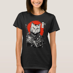 T-shirt Samurai Japonais Chat Bushido Guerrier Katana épée