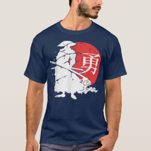 T-shirt Samurai Japonais Ninja Kanji Guerrier Vintage Japo