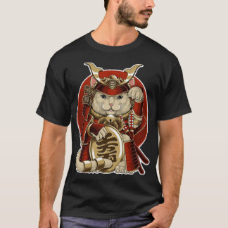 T-shirt samurai neko from japanese lucky cat