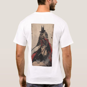 T-shirt Samurai Ninja Chevalier foncé sur un T Katana