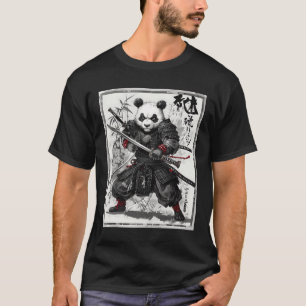 T-shirt Samurai Panda guerrier graphique Anime japonaise U