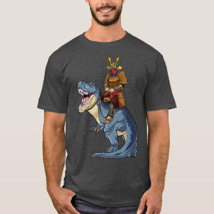 T-shirt Samurai Riding T-Rex Dinosaur Japonais Moyen-Age R
