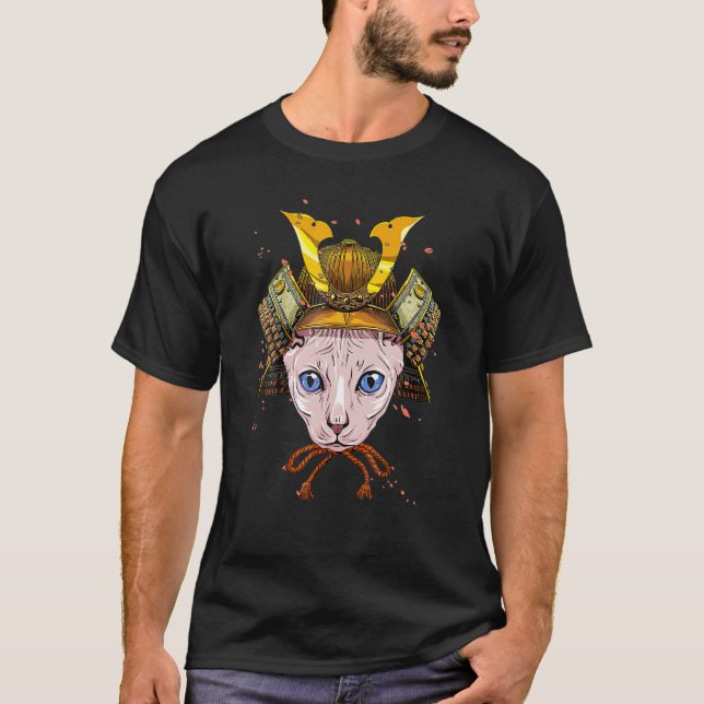 T-shirt Samurai Sphynx Cat Warrior Samurai Cat (Devant)