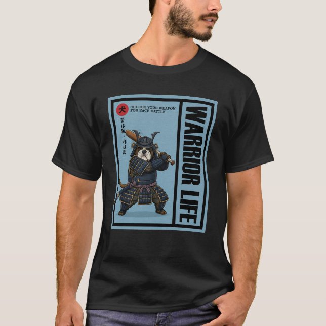 T-shirt Samurainimals Bulldog Weapon (Devant)