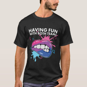 T-shirt S'Amuser Avec Les Deux Équipes Bisexual Pride Bise