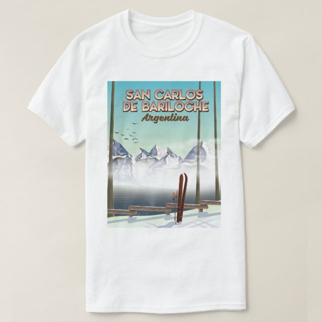 T-shirt San Carlos de Bariloche poster de voyage ski (Design devant)