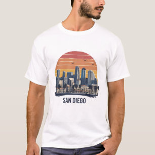 T-shirt San Diego California Skyline Art moderne Cityscape
