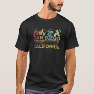 T-shirt San Diego Retro Panda Zoo Californie Vintage