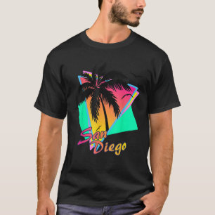 T-shirt San Diego Tropical Summer Beach Palm Tree Sunset