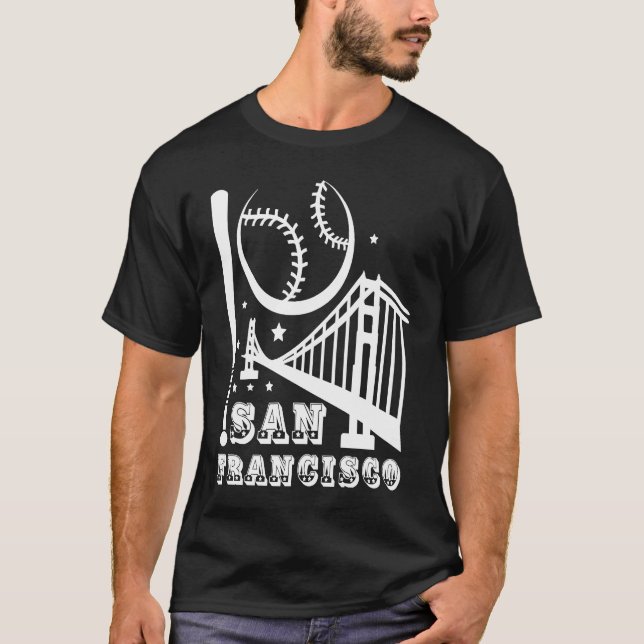 T-shirt San Francisco Baseball   Patriotic Baseball (Devant)