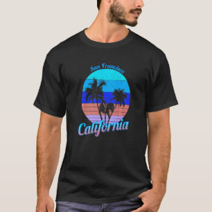 T-shirt San Francisco California Retro Palm Trees Beach Su