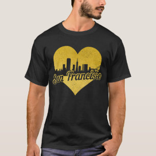 T-shirt San Francisco California Skyline Heart Vintage 1