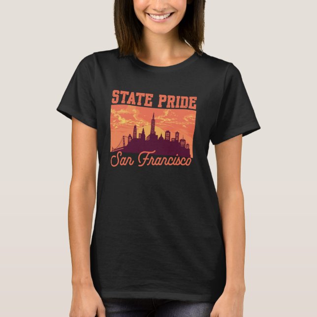 T-shirt San Francisco California Skyline Smoky Sky États-U (Devant)