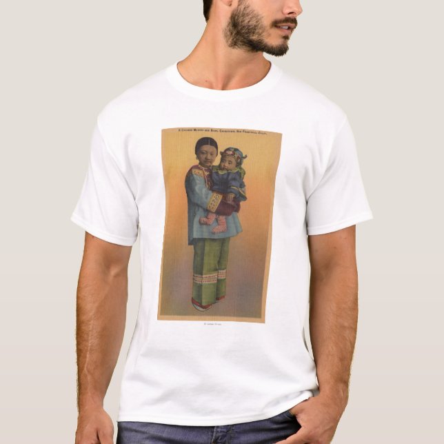 T-shirt San Francisco, femme de CAChinese et bébé (Devant)
