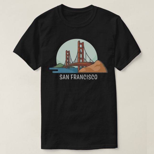 T-shirt San Francisco  Golden Gate Bridge  California Gift (Design devant)