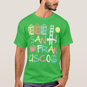 T-shirt San Francisco Icons Vintage Retro coloré