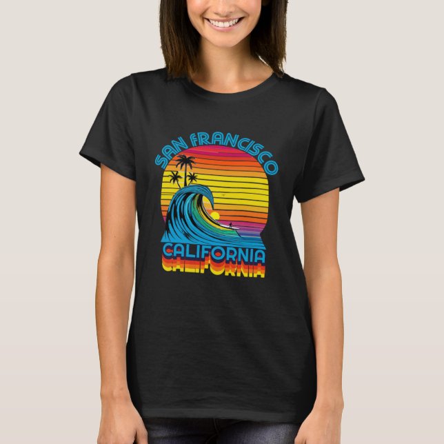 T-shirt San Francisco Retro Throwback Surf & Beach Souveni (Devant)