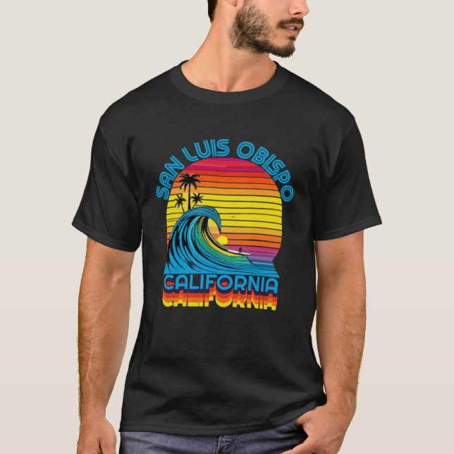 T-shirt San Luis Obispo Retro Throwback Surf & Beach Souve (Devant)
