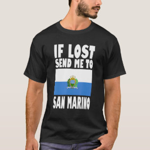 T-shirt San Marino Drapeau design Si perdu envoyez-moi à S
