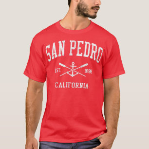 T-shirt San Pedro CA Vintage Crossed Oars Ancre bateau Spo