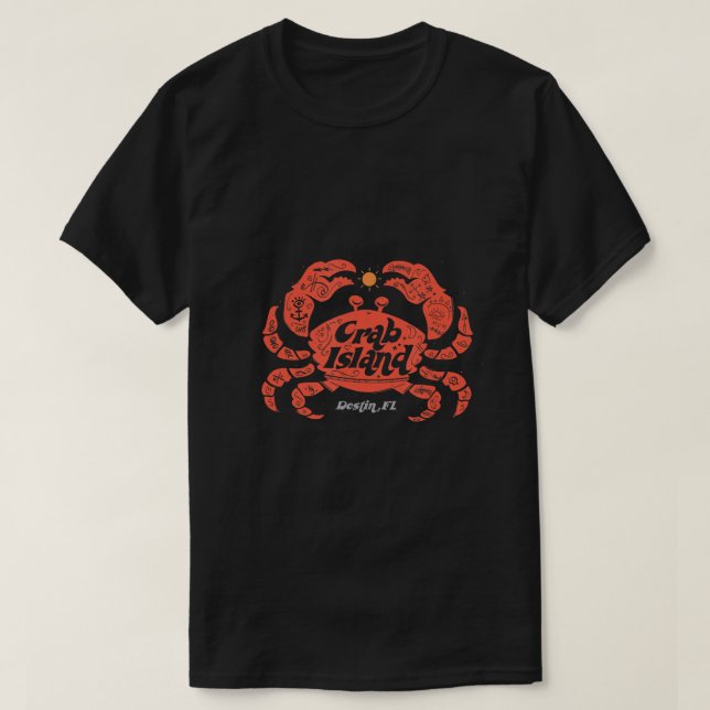 T-shirt Sandbar de crabe de l'île Hangout à Destin Floride (Design devant)