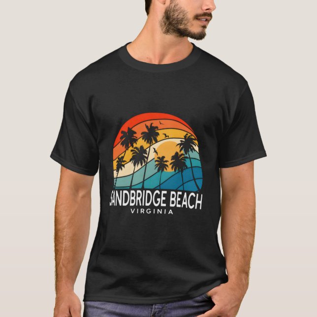 T-shirt Sandbridge Beach Virginia Palm Tree Tropical Beach (Devant)