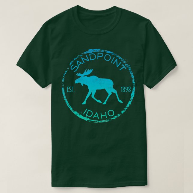T-shirt Sandpoint Idaho Weathered Moose Lover Design Souve (Design devant)