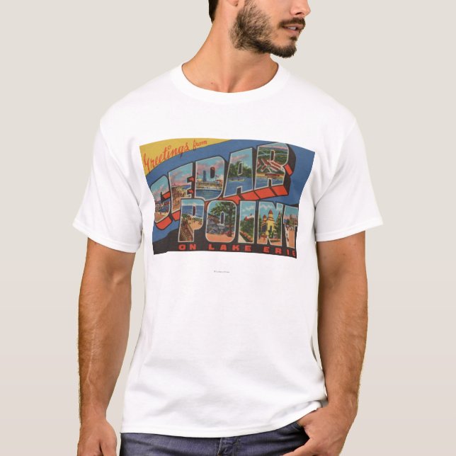 T-shirt Sandusky, Ohio - le lac Érié - point de cèdre (Devant)