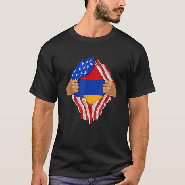 T-shirt Sang arménien en moi Arménie Drapeau cadeau (Devant)