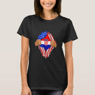 T-shirt Sang croate en moi Croatie Drapeau Gif
