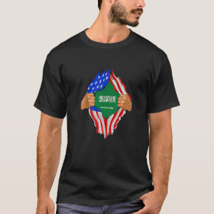 T-shirt Sang saoudien en moi Drapeau saoudien