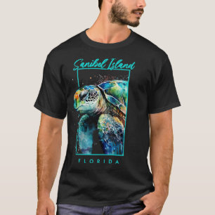 T-shirt Sanibel Island Floride Aquarelle Porte de tortue m