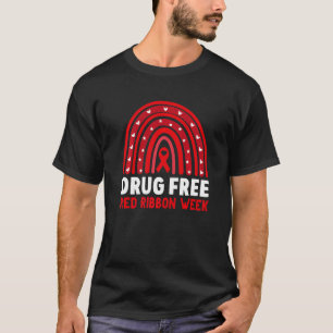 T-shirt Sans Drogue Semaine Rouge Du Ruban Sensibilisation