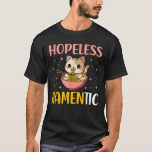 T-shirt Sans espoir Ramentic Kawaii Chat manger des nouill