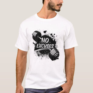 T-Shirt Sans Excuses – Typographie Motivationnelle