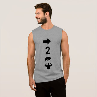 T-shirt Sans Manches Droite sans manche grise de soutenir des bras