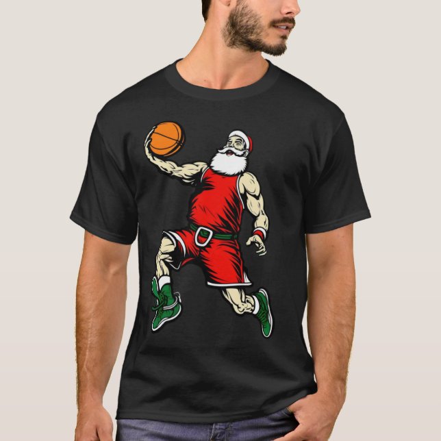 T-shirt Santa Basketball  Christmas (Devant)